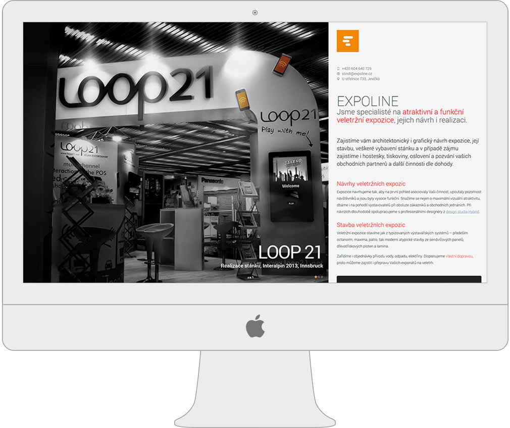 náhled webu Expoline - desktop verze